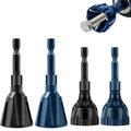 4Pcs Deburring External Chamfer Tool with Tungsten Carbide Blade, Hakkin Bolt Deburring Chamfering Drill Bit Remove Burr Tools, All Thread Deburring Tool with Hex Shank - Fits 1/8" to 1" (3-25mm)
