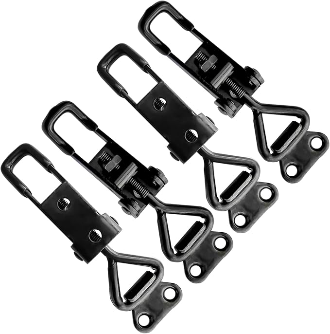 10Pack Black Toggle Latch Clamp, Heavy Duty Latch-Style Toggle Clamp, Adjustable Pull Action Latch with Catch Plate, 360lbs Capacity Metal Quick Release Draw Latch for Jig Smoker Door Tool Boxes Trunk