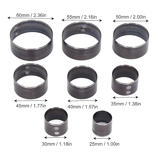 8Pcs Leather Hole Punch Die Round 2560mm Hole Hollow Punch Cutting Leather Circle Punch Punching Die Alloy Steel Deform Prevention Punching Tools