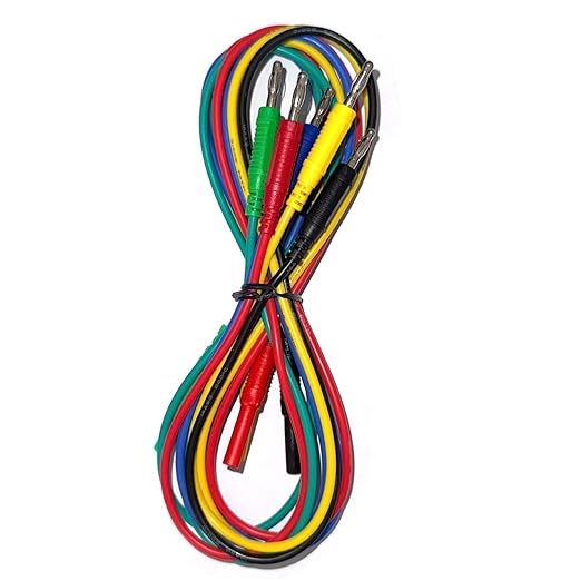 5Pcs Multimeter Test Lead Extension Male to Female Connector 4mm Banana Plug to Jack Heavy Duty 14AWG Silicone Wires Meter Leads Probes 6 Feet