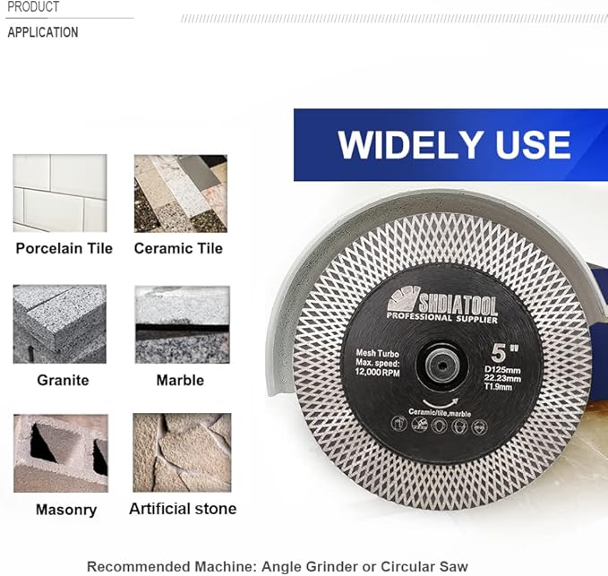 SHDIATOOL Tile Diamond Saw Blades 9-Inches Cutting Disc,Cut-Off Wheel for Dry/Wet Cutting Grinding Ceramic Marble Artificial Stone 180mm(Pack of 3)