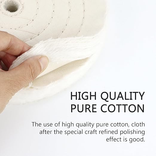 SCOTTCHEN 8 inch Buffing Polishing Wheel Soft(60 Ply) Fine（60 Ply） Medium（40 Ply） Coarse（3/5 in Thick） Rough（3/5 in Thick） Polish Pad for Bench Grinder with 5/8" Arbor Hole 5 Pcs