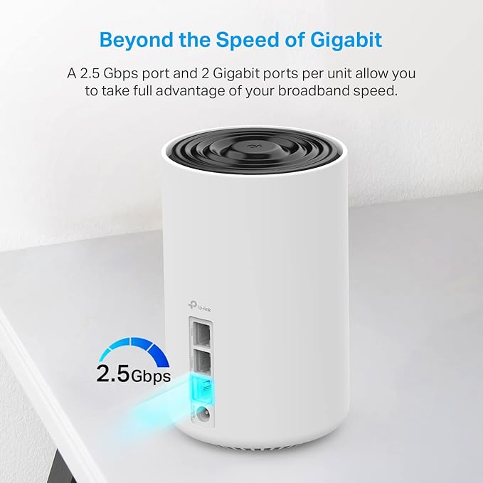 TP-Link Deco XE75 Pro AXE5400 Tri-Band WiFi 6E Mesh System - 2.5G WAN/LAN Port, Covers up to 7200 Sq.Ft, Replaces WiFi Router and Extender, AI-Driven Mesh, 6GHz Band, 3-Pack