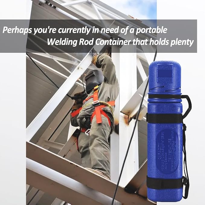 2 Pack, 14" Rod Storage Container Tube - Chanharm Blue Holder Canister for 10LB SMAW Welding Stick Electrode