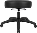 Chair Master 17" Round Vinyl Fabric Stool, Table Height, 360 deg Level Activation, Heavy Duty, Lab, Medical, Garage, Home, Spa, Cleanroom (Standard Nylon, Black)