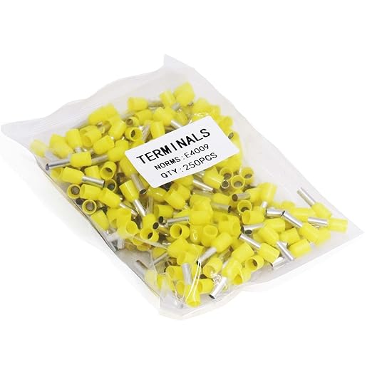 Fidioto AWG12 Wire Ferrules Terminals, 250pcs AWG12 Terminal Connector Wire Insulated Cord Pin Ends Terminals for Electric, Industrial, Chemical Industry, Power Control System, etc.