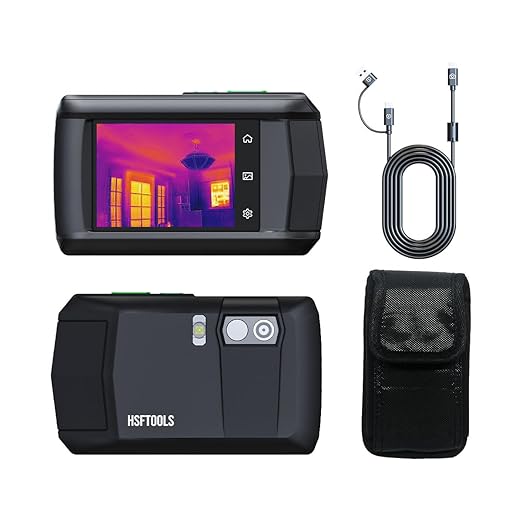P2W 640x480 Super Resolution Thermal Camera with Dual-Camera, 256x192 IR Resolution Thermal Imaging Camera, 3.5" Touch Screen,Wi-Fi,8MP Visible Camera, Video and Audio Recording