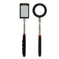 Telescoping Inspection Circular 360 Mirror with 2 LED Light Mirror and Mirror on a Stick and Extendable Mechanic Tool for Automotive Flexible Circular Mirror Diabetic Mirror for feet