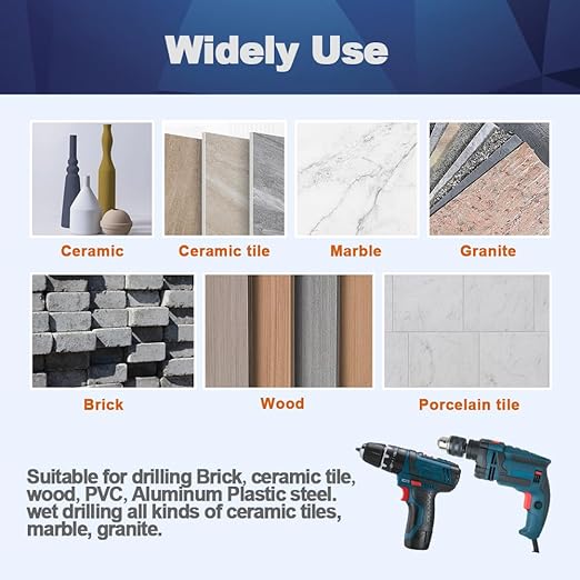 Dry Diamond Core Drill Bit,BRSCHNITT 3 Inch 75mm Diamond Hole Saw Core Drill Bit with Triangle Shank for Porcelain Tile Ceramic Stone Granite Marble（2pcs）