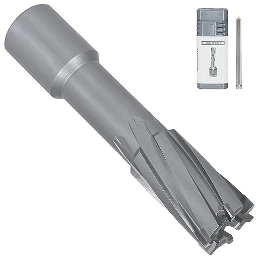 KEENTECH Carbide-Tipped Annular Cutter, 3/4" Diameter x 2" Depth, 3/4" Weldon Shank (2 Flat), High Speed Cutting TCT Mag Drill Bit with Pilot Pin for Harder Material, Stainless Steel, Cast Iron