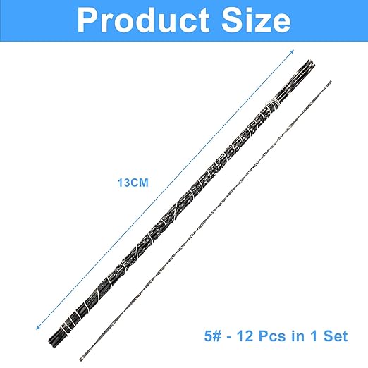 Murtenze 12PCS Spiral Scroll Saw Blades, Plain End Saw Blades Assortment for Wood Metal Cutting Sawing Carve (#5 Fast Wood Cutting)
