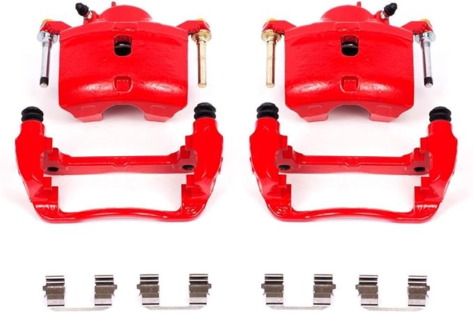 Power Stop Front S2660 Pair of High-Temp Red Powder Coated Calipers