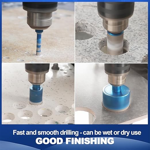 Tile Hole Saw Kit Diamond- BRSCHNITT 11pcs Diamond Core Drill Bit for Porcelain Tile Ceramic Marble Granite Drilling Triangle Shank