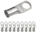 SELTERM 10pcs 4 AWG-3/8 Stud Tinned Copper Wire Lugs, Heavy Duty Battery Cable Ends,4 Guage Ring Terminals, UL Battery Lugs Marine Grade Copper Eyelets Electrical Battery Terminal Connectors
