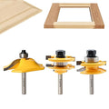 3PCS 1/4" Shank Router Bit Set, Raised Panel Cabinet Door Making Router Bits, Cemented Carbide Router Bits, Woodworking Tools Router Door & Window Bits (Tenon Joint Cutter Diameter: 1-3/4")