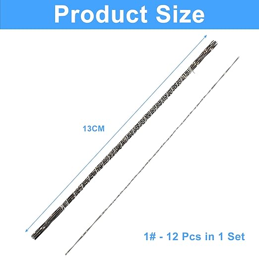 Murtenze 12PCS Spiral Scroll Saw Blades, Plain End Saw Blades Assortment for Wood Metal Cutting Sawing Carve (#1 Fast Metal Cutting)