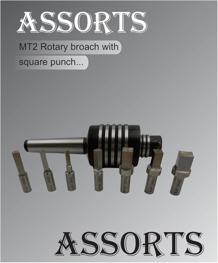Assorts Lathe's High-Precision Live Revolving Center with MT-2 Shank, Featuring HSS Square Rotary Broach for Accurate and Efficient Metalworking Operations