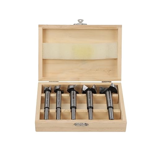 Forstner Bit Set for Woodworking 5PCS Wood Drill Bit Set Hole Saw Woodworking Tools Carbon Steel Forstner Bits for Hard Wood Plastic Plywood MDF