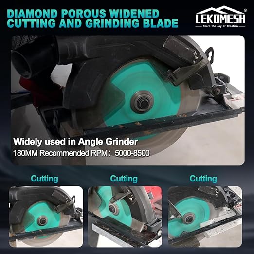 Rock Slab Grinding Disc - 7 inch Glass Cutter Disc(5pcs), Granite Cutting Blade, Diamond Grinder Wheel for Rock Slab, Stone, Tile, Marble, Granite, Glass Diamond Saw Blades