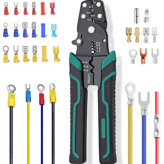 Tnisesm 301Pcs Insulated Wire Electrical Connectors Assortment Kit with Ring, Spade, Butt, Quick Disconnect, Crimp Automotive Cable Terminals