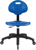 Chair Master Table Height Chair/Stool-Easy to Clean! Deluxe Ergonomic Polyurethane Chair. 5" of Height Adj (16.5"-21.5") 450 lb Capacity. Automotive, Lab, Garage, Home, Office (Rubber Roller, Blue)