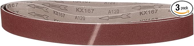 2 x 27 Inch Sanding Belt, 3 Pcs 120 Grit Knife Sharpener Belts Work Sharpening for Belt Sander Knife Carving Tool Metal Working