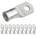 SELTERM 10pcs 2/0 AWG-5/16 Stud Tinned Copper Wire Lugs, Heavy Duty Battery Cable Ends, 00 Gauge Ring Terminals, UL Battery Lugs Marine Grade Copper Eyelets Electrical Terminal Connectors