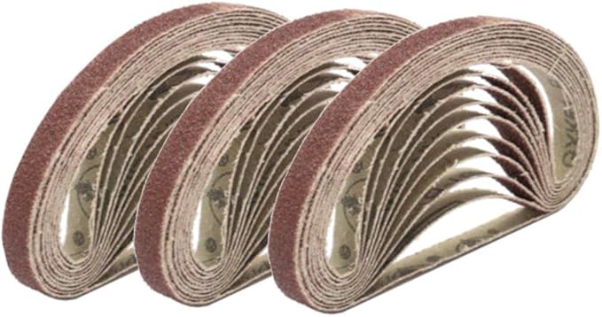 1/2 Inch x 18 Inch Sanding Belts, 240 Grits Aluminum Oxide Sanding Belt, Belt Sander Tool for Woodworking, Metal Polishing (30 Pack)