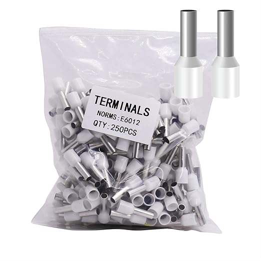 Fidioto 10AWG Wire Ferrules Terminals, 250pcs Red AWG10 Terminal Connector Wire Ferrule kit for Electric, Industrial, Chemical Industry, Power Control System, etc.
