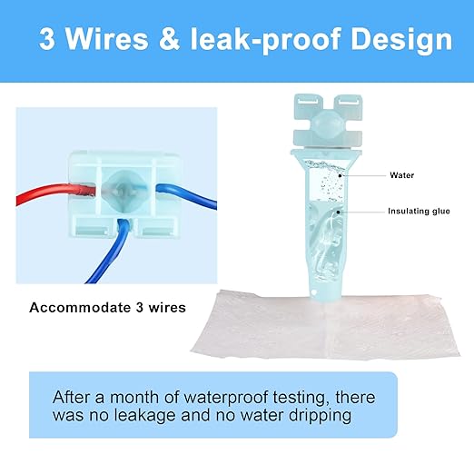 25 Pack Waterproof Direct Bury Wire Cable Splice Kit 22AWG-10AWG,Outdoor Seal Electrical Nuts Caps Cable Terminal Connector for Landscape Light, Irrigation Valves, Wet Location Installation