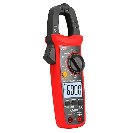 UNI-T UT204R Digital Clamp Meter, Auto Ranging TRMS 6000 Counts NCV Volt Amp Meter with AC/DC Ohm Diode Capacitance Resistance Temperature Frequency Continuity Test