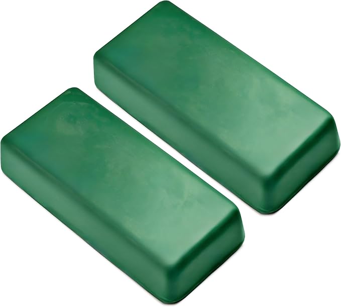 BeaverCraft Stropping Compound - Fine Green Polishing Compound Kit 2 Bars 4 Oz for Leather Strop Honing Buffing Compounds 100g PP02