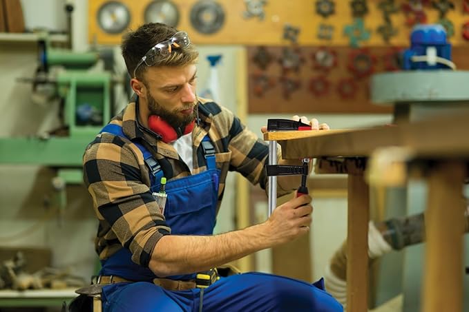 BESSEY TG7.024+2K Cast Jaw Clamp for Woodworking, F-style with Wood Handle, Carpentry, Home Improvement, and DIY Projects