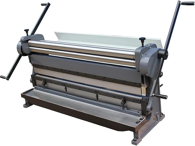 KAKA INDUSTRIAL Heavy Duty Sheet Metal Brake,52 inch 3-in-1 Shear and Slip Roll Combo | 16-Gauge Capacity Industrial Bending Machine with Segment Fingers and Back Gauge for Metal Fabrication