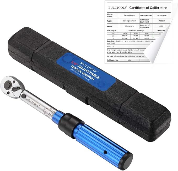 1/4-inch Drive Dual-Direction Click Torque Wrench (20-200in.lb / 2.26-22.6Nm) 90-tooth High Accuracy Torque Wrench
