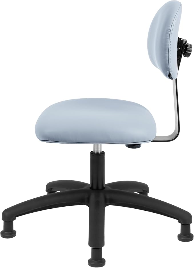 Chair Master FSS Series Square seat Low (17"-23") seat Height Chair. Vinyl-for Office, Garage, Desk, Shop, Computer, Doctor, Medical, Easy to Clean! NO Footring (Gray, Low, Glides)