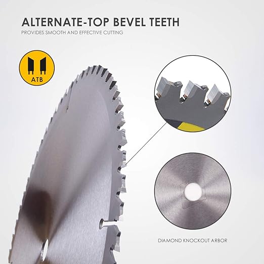 Luckyway 7-1/4 Inch Circular Saw Blade 24T Framing & 60T Fine Finish with 5/8 Inch Arbor, TCT Saw Blade for Wood Cutting 2-Pack