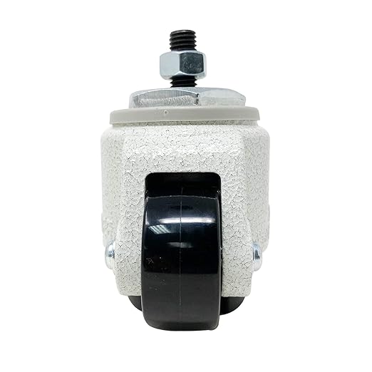 2' Retractable Leveling Caster with Ratcheting and Stemless | Nylon Wheel and NBR Pad | Ivory Color | 550 LBS Load Capacity | Single Caster