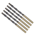 Drill Bit, 4mm Cutting Diameter, 4341 HSS Gold and Black 118° Cutting Angle Number Jobber Bits - (Applications: for Drilling Soft Metal Plastic Wood), 5-Pieces