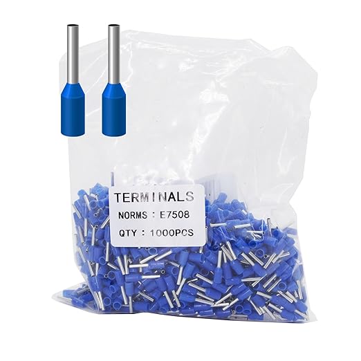 Fidioto AWG20 Wire Ferrules Terminals,1000pcs AWG20 Terminal Connector Wire Insulated Cord Pin Ends Terminals for Electric, Industrial, Chemical Industry, Power Control System, etc.