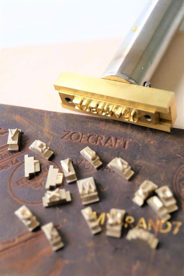 26 Interchangeable Alphabet & Number Mold Set with T-Slot Holder | Custom Brass Engraving Tools for Leather, Wood, Hot Foil Machines | DIY Symbol Dies, Stamping Imprint Templates (Set C)