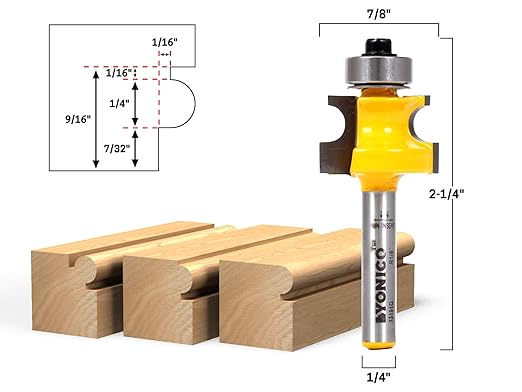 YONICO Bullnose Beading Router Bits 1/4-Inch Bead 1/4-Inch Shank 13191q