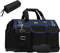 22in Heavy Duty Bottom Tools Bag With Wide Mouth For Tool Storage, Carrier and Organizer, Tote Bag for Men/Women, Wide Mouth Tool Bags With Inside Pockets (22 Inch)