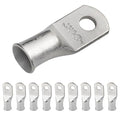SELTERM 10pcs 1 AWG-1/4 Stud Tinned Copper Wire Lugs, Heavy Duty Cable Ends, 1 Gauge Ring Terminals, UL Battery Lugs Marine Grade Copper Eyelets Electrical Terminal Connectors