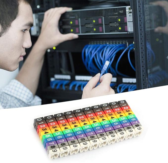 Coded Clip on Wire Markers, Wire Number Labels, Colorful Wire Numbering Marker Tube Cable Marker for Marking(100PCS -4MM 4)