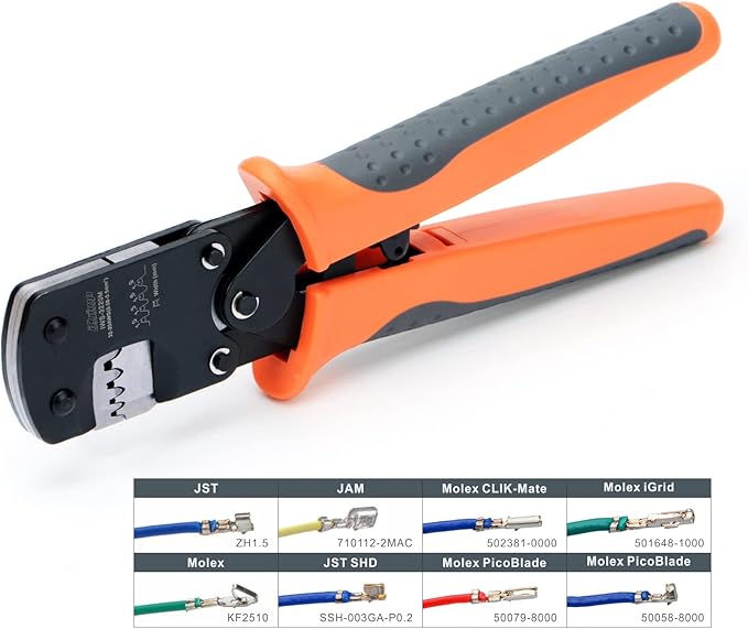 iCrimp IWS-3220M Micro Connector Pin Crimping Tool 0.03-0.52mm² 32-20AWG Ratcheting Crimper for D-Sub,Open Barrel suits Molex,JST,JAE