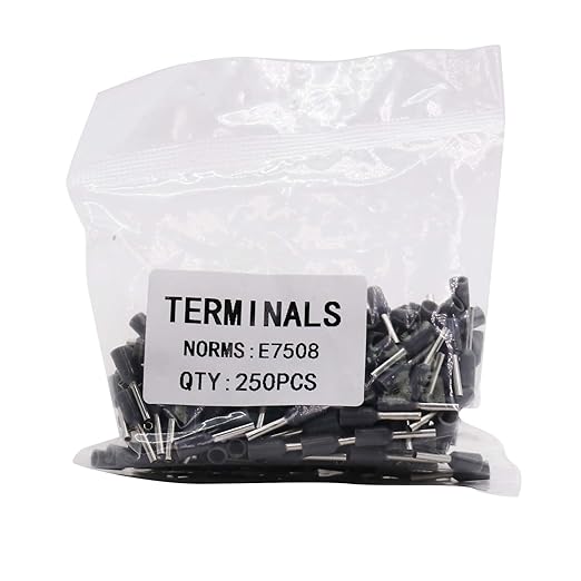 Fidioto AWG20 Wire Ferrules Terminals, 250pcs AWG20 Terminal Connector Wire Insulated Cord Pin Ends Terminals for Electric, Industrial, Chemical Industry, Power Control System, etc.