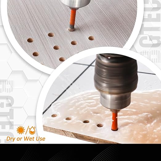 Carbide Tip Drill Bit-BGTEC Wood Drill Bits, 10pcs Round Shank 3/16"*2+1/4"*4+5/16"*2+3/8"+1/2" Cross Hard Alloy Drill Bits for Wood Plastic Masonry Brick