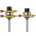 3 Edge T Joint Router Bit 1/4" Shank-Lock Miter Woodworking Bit for Cabinet, Rabbeting & Tongue & Groove (Router Bit-1/4 Shank-3 Edged T-Shaped)