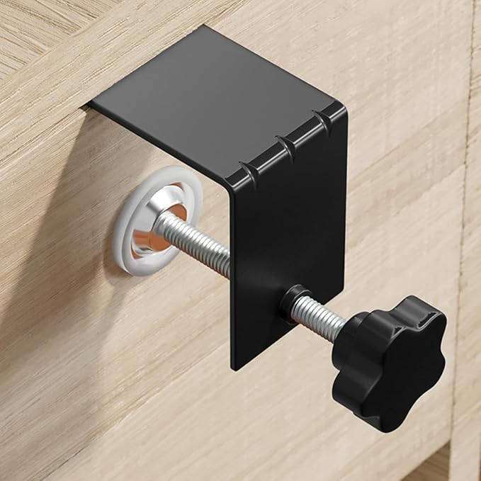 Drawer Front Installation Clamps, Cold-Rolled C Clamps for Woodworking, Door Installation Tools and Cabinet Tools with Protective Pads(2Pcs)